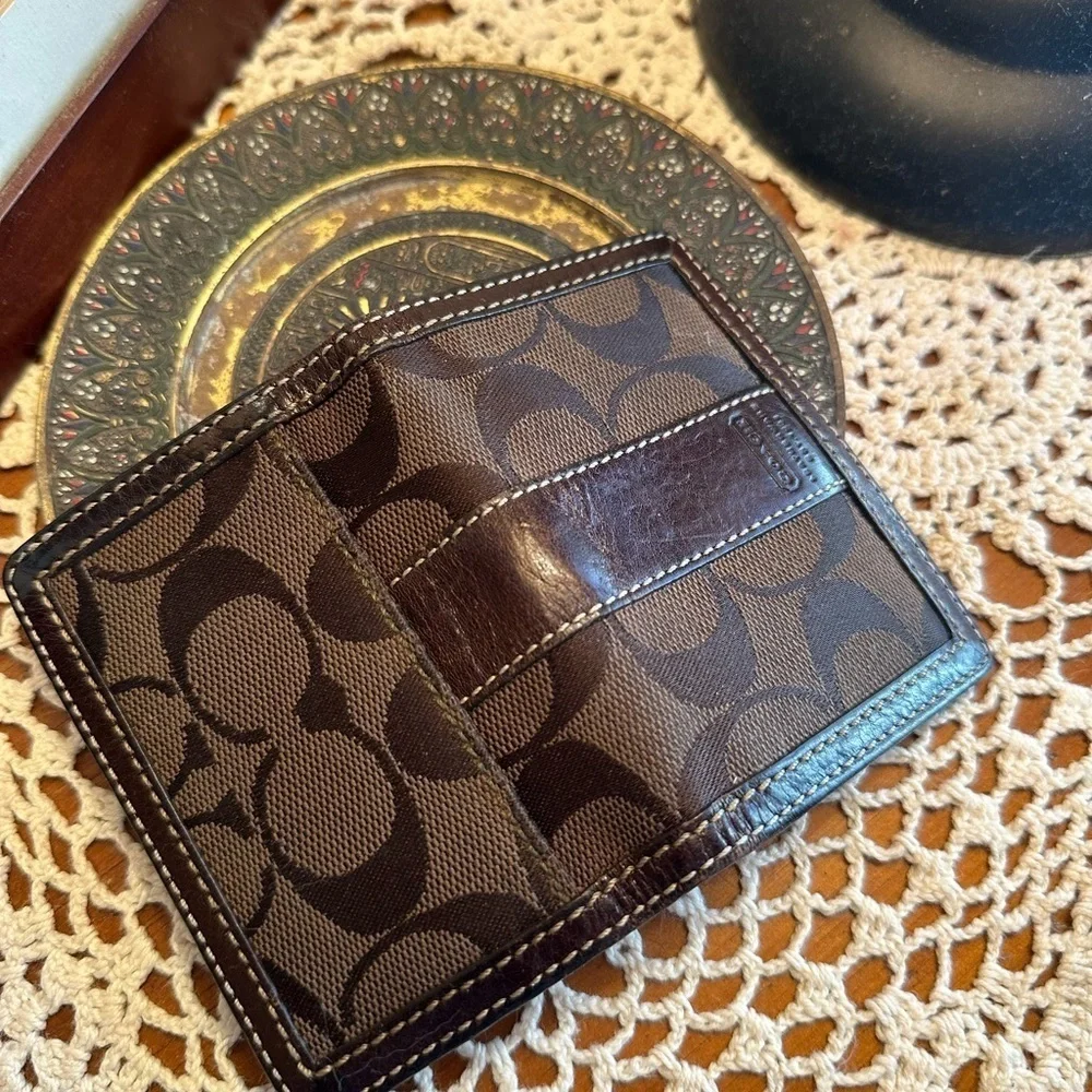 Coach Brown Vintage Leather ID Wallet